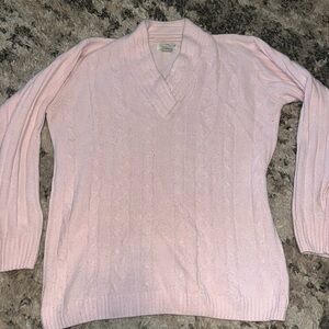 Yarnworks Pink Cable Knit Women's Sweater
